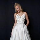 #230 Vestido Evasê liso com fenda