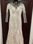 #184 Vestido semi sereia manga longa