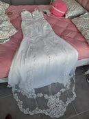 #185 Vestido semi sereia de alcinha