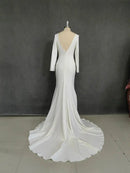 #126 Vestido Sereia Liso manga longa