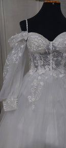 #017 Vestido império mangas bufantes