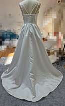 #230 Vestido Evasê liso com fenda