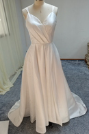 #230 Vestido Evasê liso com fenda