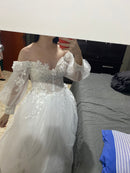 #017 Vestido império mangas bufantes