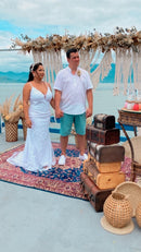 #185 Vestido semi sereia de alcinha