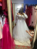 #017 Vestido império mangas bufantes