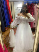 #017 Vestido império mangas bufantes