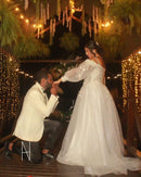 #017 Vestido império mangas bufantes