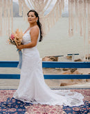 #185 Vestido semi sereia de alcinha