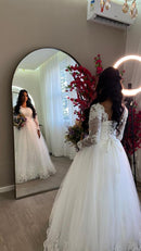 #075 Vestido princesa com mangas longas