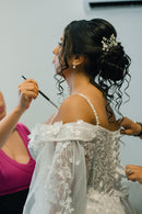 #017 Vestido império mangas bufantes