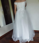 #087 Vestido Princesa Ombro a Ombro Renda