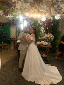 #021 Vestido Evasê Ombro a Ombro liso