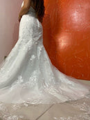 #243 Vestido semi sereia renda