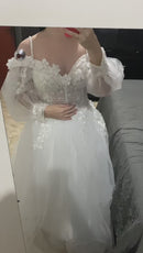 #017 Vestido império mangas bufantes