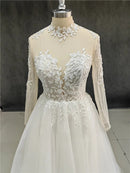 #184 Vestido evasê manga longa renda floral