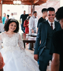 #194 Vestido princesa renda floral manga longa