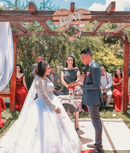 #194 Vestido princesa renda floral manga longa