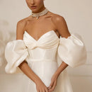 #255 Vestido semi sereia mangas e cauda removível