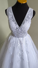 #037 VESTIDO DE NOIVA IMPÉRIO COM RENDA