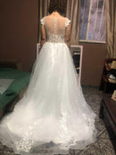 #120 Vestido império / boho com illusion