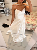 #148 Vestido tomara que caia liso com fenda