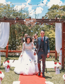 #194 Vestido princesa renda floral manga longa