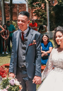 #194 Vestido princesa renda floral manga longa