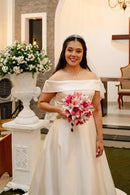 #021 Vestido Evasê Ombro a Ombro liso