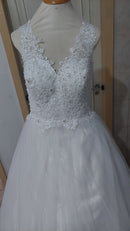 #162 vestido evase com decote em V