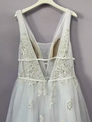 #217 Vestido Império Illusion Decotado com Renda