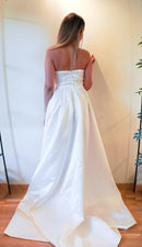 #148 Vestido tomara que caia liso com fenda