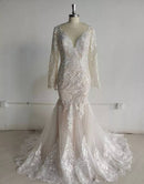 #043 VESTIDO DE NOIVA SEMI SEREIA MANGA LONGA