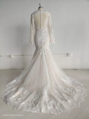 #043 VESTIDO DE NOIVA SEMI SEREIA MANGA LONGA