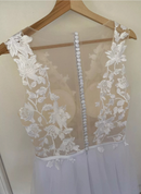 #049 Vestido Império Aplicação floral