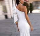 #224 Vestido Semi Sereia Unilateral