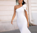 #224 Vestido Semi Sereia Unilateral