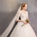 #100 Vestido Princesa Manga 3/4 com renda