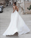 #101 Vestido Império Liso Decote em V