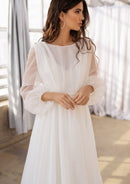 #104 Vestido Império Mangas bufantes Costas nua