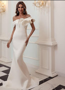 #225 Vestido Sereia Ombro Assimétrico Elegante