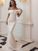 #225 Vestido Sereia Ombro Assimétrico Elegante