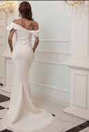 #225 Vestido Sereia Ombro Assimétrico Elegante