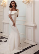 #225 Vestido Sereia Ombro Assimétrico Elegante