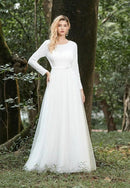 #112 Vestido Império Manga Longa Liso