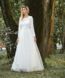 #112 Vestido Império Manga Longa Liso