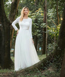 #112 Vestido Império Manga Longa Liso