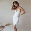 #008 Vestido casamento civil com fenda