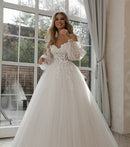 #017 Vestido império mangas bufantes