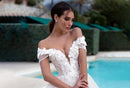 #227 Vestido Luxo Princesa Decotado em V Ombro a Ombro
